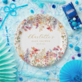 ワイルドフラワーモダンの赤ちゃんシャワー ペーパープレート (パーティー)