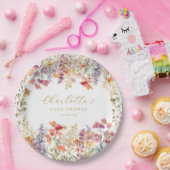 ワイルドフラワーモダンの赤ちゃんシャワー ペーパープレート (パーティー)