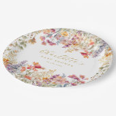 ワイルドフラワーモダンの赤ちゃんシャワー ペーパープレート (アングル)