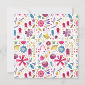 ワイルドフラワーモダンウォーター結婚カラー 招待状 (裏面)