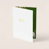 ワイルドフラワーモダンウォーター色ベビーブックシャワー 箔カード (正面)