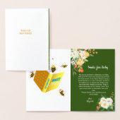 ワイルドフラワーモダンウォーター色ベビーブックシャワー 箔カード (ディスプレー)