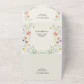 ワイルドフラワーモダンエレガミニマルントウェディング オールインワン招待状 (外側)