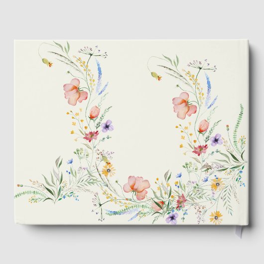 ワイルドフラワーモダンエレガミニマルントウェディング ゲストブック (裏面)