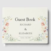 ワイルドフラワーモダンエレガミニマルントウェディング ゲストブック (正面)
