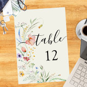 ワイルドフラワーモダンエレガミニマルントウェディング テーブルナンバー