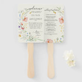 ワイルドフラワーモダンエレガミニマルントウェディング ハンドファン (正面&裏面)