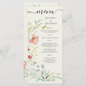 ワイルドフラワーモダンエレガミニマルントウェディング メニュー (正面/裏面)