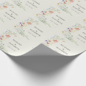 ワイルドフラワーモダンエレガミニマルントウェディング ラッピングペーパー (角)