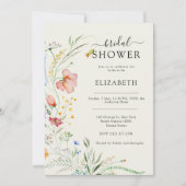 ワイルドフラワーモダンエレガミニマルントウェディング 招待状 (正面)