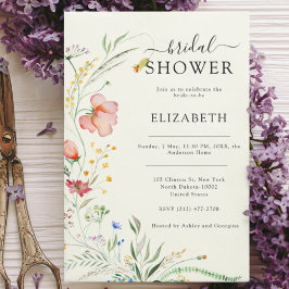 ワイルドフラワーモダンエレガミニマルントウェディング 招待状