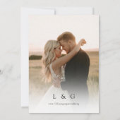 ワイルドフラワーモダンエレガント春の結婚式写真 招待状 (裏面)