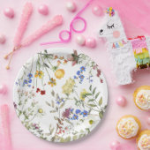 ワイルドフラワーモダンガーデン緑の赤ちゃんシャワー ペーパープレート (パーティー)