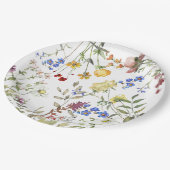ワイルドフラワーモダンガーデン緑の赤ちゃんシャワー ペーパープレート (アングル)