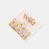 ワイルドフラワーモダンガール1歳の誕生日 スタンダードカクテルナプキン (角)