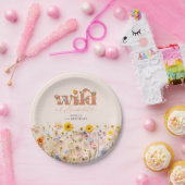 ワイルドフラワーモダンガール1歳の誕生日 ペーパープレート (パーティー)