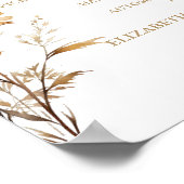 ワイルドフラワーモダンゴールド放牧テーブルの看板 ポスター (角)