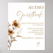 ワイルドフラワーモダンゴールド放牧テーブルの看板 ポスター (正面)