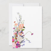 ワイルドフラワーモダンスクリプトの赤ちゃんシャワー 招待状 (裏面)