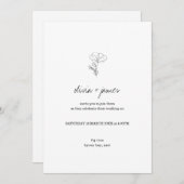 ワイルドフラワーモダンスクリプトフォント結婚式招待状 招待状 (正面/裏面)