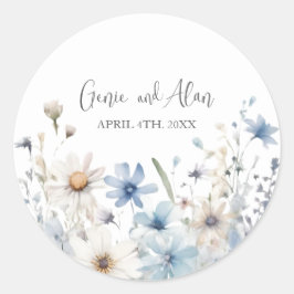 ワイルドフラワーモダンスクリプト ラウンドシール