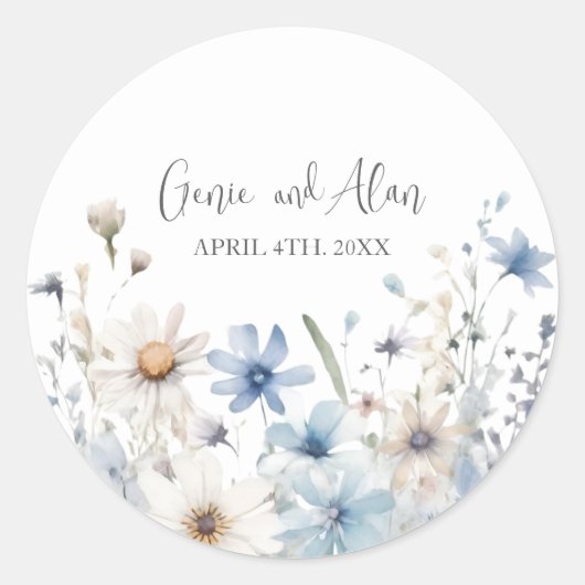 ワイルドフラワーモダンスクリプト ラウンドシール (正面)