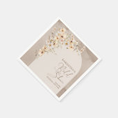 ワイルドフラワーモダンズアイボリーアーチフレームブライダルシャワー スタンダードカクテルナプキン (角)