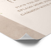 ワイルドフラワーモダンズアイボリーアーチフレームミモザバー ポスター (角)