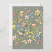 ワイルドフラワーモダンズエレガントガーデン結婚セージ 招待状 (裏面)