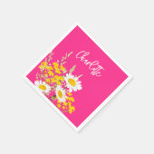 ワイルドフラワーモダンズカスタムモノグラム スタンダードカクテルナプキン (角)