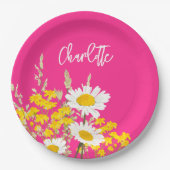 ワイルドフラワーモダンズカスタムモノグラム ペーパープレート (正面)