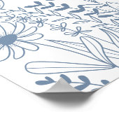 ワイルドフラワーモダンズシンプルボホ結婚の歓迎 ポスター (角)