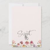 ワイルドフラワーモダンズスウィート16th誕生日招待状 招待状 (裏面)