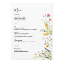 ワイルドフラワーモダンズメニュモノグラムのーカード背面