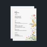 ワイルドフラワーモダンズメニュモノグラムのーカード背面 メニュー<br><div class="desc">エレガントフローラのメ結婚ニュー、背面にカップルの名前。</div>