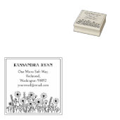 ワイルドフラワーモダンズ名前をカスタムする差出人住所 ラバースタンプ (押印)