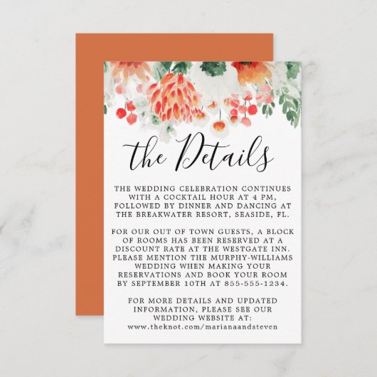 ワイルドフラワーモダンズ水彩トレンディーフローラ エンクロージャーカード (正面/裏面)