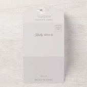 ワイルドフラワーモダンズ水彩写真QRCode結婚's オールインワン招待状 (外側)