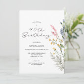 ワイルドフラワーモダンズ40th誕生日招待状 招待状 (スタンド正面)