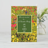 ワイルドフラワーモダンデザインガーデンパーティー 招待状 (スタンド正面)