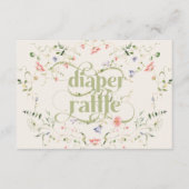 ワイルドフラワーモダンニュートラル赤ちゃんシャワーおむつ エンクロージャーカード (正面)