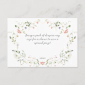 ワイルドフラワーモダンニュートラル赤ちゃんシャワーおむつ エンクロージャーカード (裏面)
