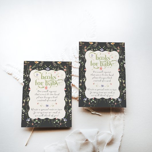 ワイルドフラワーモダンニュートラル赤ちゃんシャワーブック エンクロージャーカード