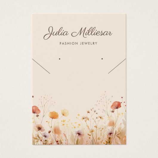 ワイルドフラワーモダンネックレスイヤリング表示カード (正面)