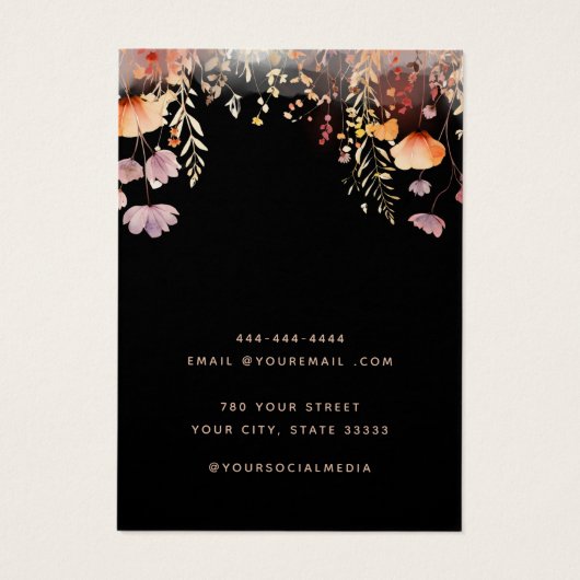 ワイルドフラワーモダンネックレスイヤリング表示カード (裏面)