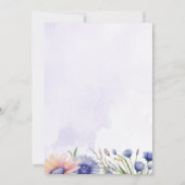 ワイルドフラワーモダンパープルバタフライベビーシャワー 招待状 (裏面)