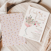 ワイルドフラワーモダンパールアンドプロセッコブライダルシャワー 招待状