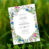 ワイルドフラワーモダンフォト結婚ズ 招待状