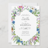 ワイルドフラワーモダンフォト結婚ズ 招待状 (正面)