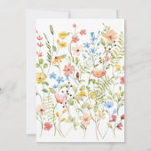ワイルドフラワーモダンフレーム庭園の結婚式 招待状 (裏面)